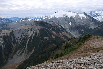 Ruth, with Blum (immediate left), Jagged Ridge (right) behind