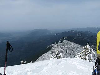 Looking west from summit of West Peak - noticeable snow line
