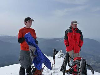 David and Barry on summit of old lookout site (West Peak of Higgins)