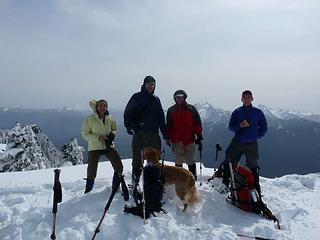 Driver, Jim, Gus, Barry and David on summit of West Peak
