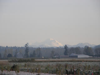 Mt Baker view from Highway 9 in flats before Snohomish.