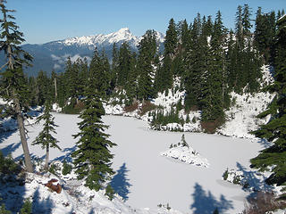 view of one of the frozen lakes