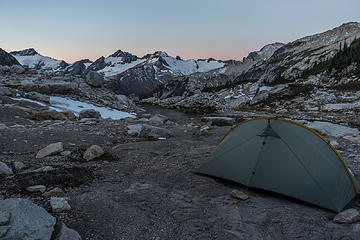 camp at sunrise