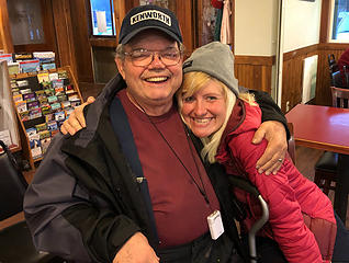 Jerry Dinsmore, proprietor of Hiker Haven and Katharina Groene