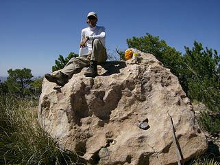 MM on summit rock