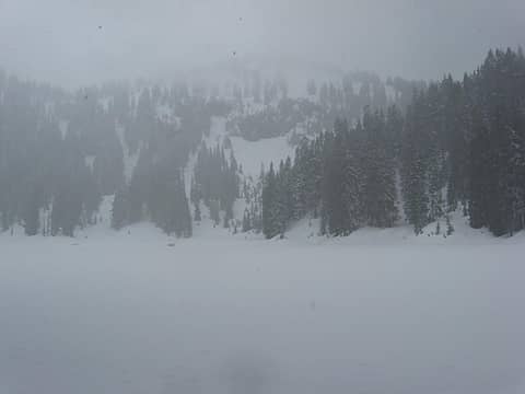 snowing at Crystal Lake