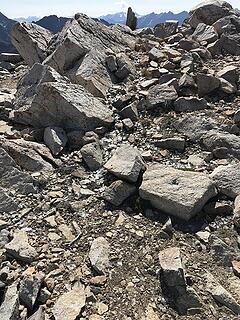 rocks and debris on summit
