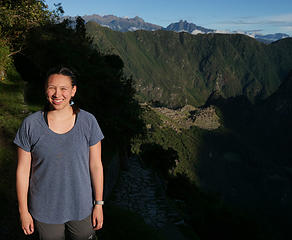 IT 4.1 Cassie at Sun Gate (Machu Picchu below)