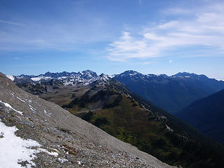 snow-dusted view below Sentinal Peak