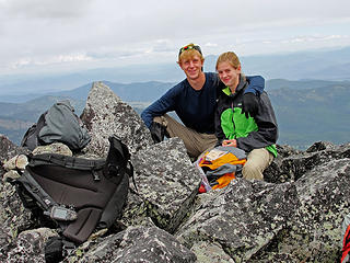Niles and Hannah on the summit of Clark Peak 7904'
