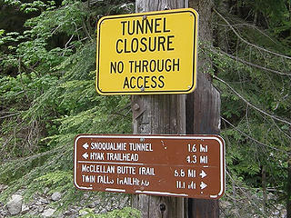 Sign where Annette Lake trailhead crosses Iron Horse trail.