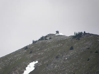 First full view of Granite Mountain lookout from Iron Horse trail.