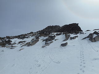Snowy summit block