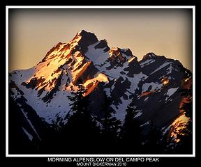 Alpenglow on Del Campo and Gothic Peaks