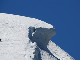 Cornice near false summit