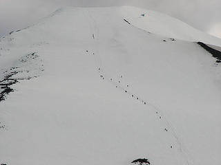 Climbers going up to Pikers Peak