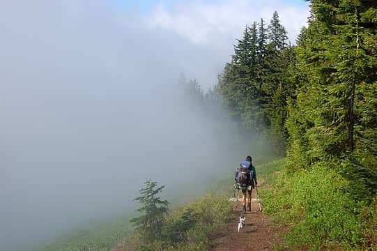 Clouds stopping at the trail