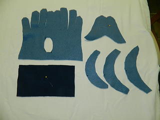 pieces for a fleece glove