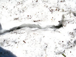 snow melt looks like mini crevasse
