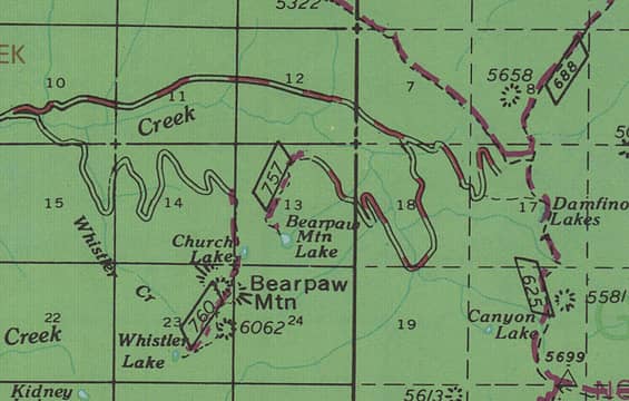 1977 FS Bearpaw Mt Lake Trail