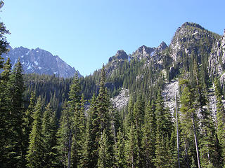 Views start to open up on trail to Colchuck Lake.