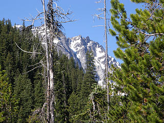 Views start to open up on trail to Colchuck Lake.