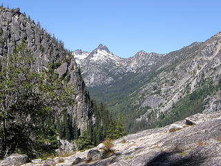 Better views from trail to Colchuck Lake.
