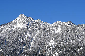 Denny Peak from gas station at the pass