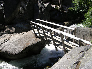 Creek crossing on trail spur to Colchuck Lake.
