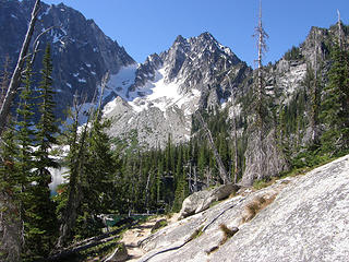 Views from Colchuck Lake trail up towards the Colchuck glacier.