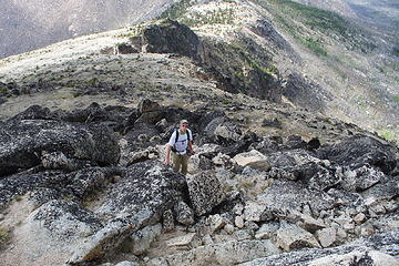 Dad reaching our final and highest summit