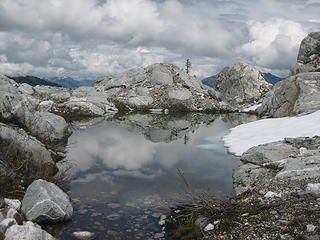 tarn and clouds