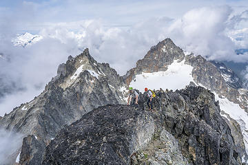 The boys topping out on the summit block of Mesahchie