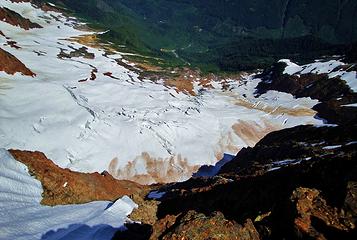 Glacier crevasses on the north side of Larrabee