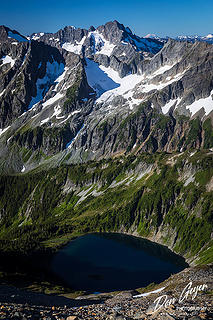Doubtfull Lake and peaks of the North Cascades, North Cascades National Park, Cascade Range, Washington, USA.