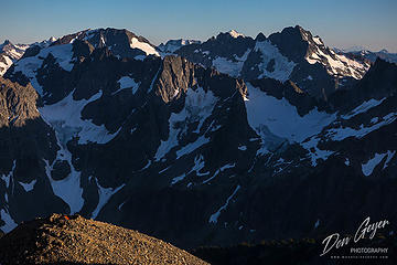 View from Sahale high camp in North Cascades National Park, Cascade Range, Washington, USA.
