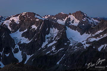 View from high camp in the North Cascades, North Cascades National Park, Cascade Range, USA.