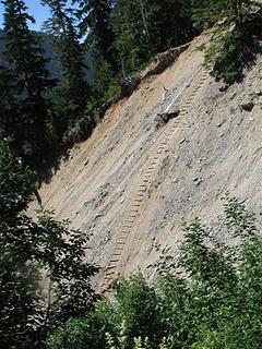 The extent of current erosion shown