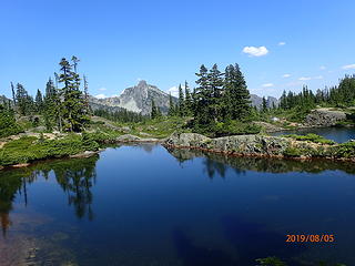 2 of the Rampart lakes with I believe Hibox behind it (correct me if I'm wrong)