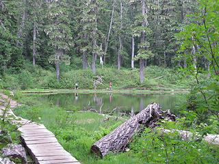 Hikers at Damfino Lake