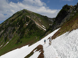 Heading back from Portal Peak (shown in background)