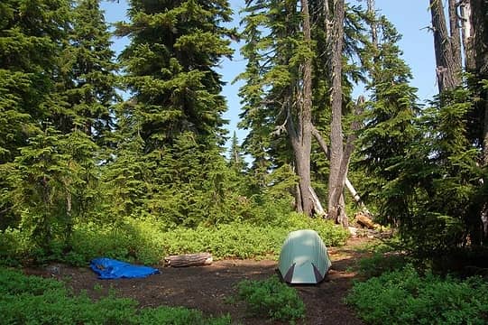 A clean camp while day hiking Monday