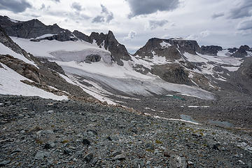 reach other side of ridge, see Knife Point Glacier