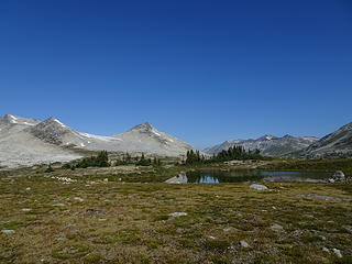 This is the tarn we would have camped at if we'd come the other way