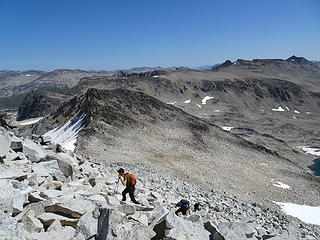 Ascending to summit, Sorcerer behind at right