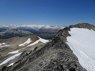 Narrow section of the ridge
