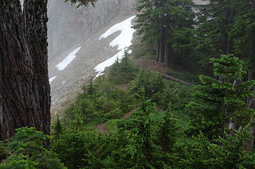 Melakwa Pass as seen from the north ridge.