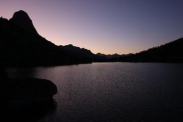 Dusk, Fin Dome and Lower Rae Lake, Kings Canyon National Park