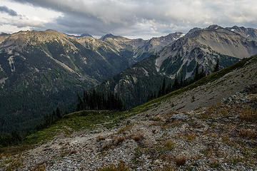 view across the cameron creek valley from camp