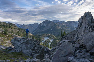 Looking out at Rampart Lakes